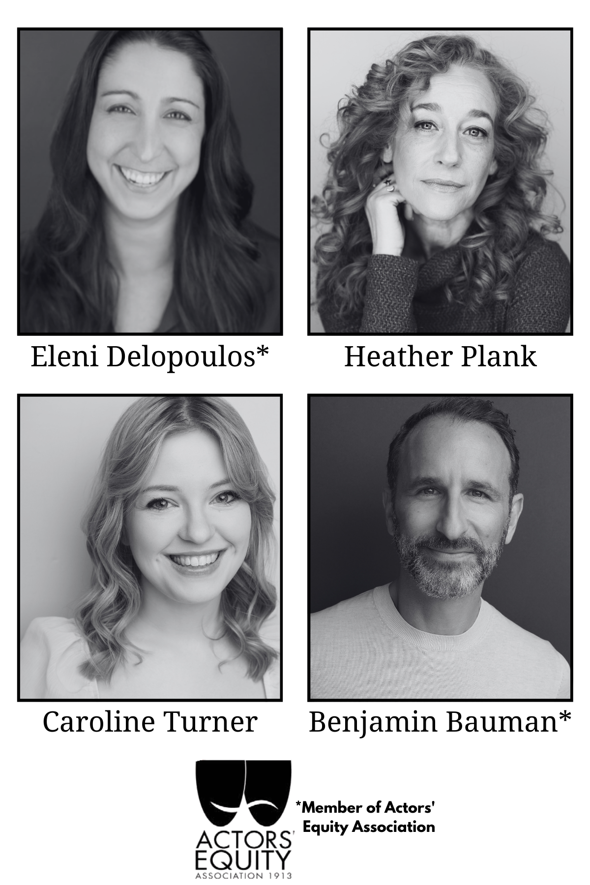 Headshots of four actors