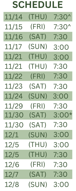 Performance Schedule