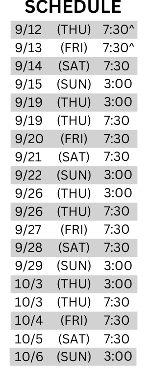 Performance Schedule