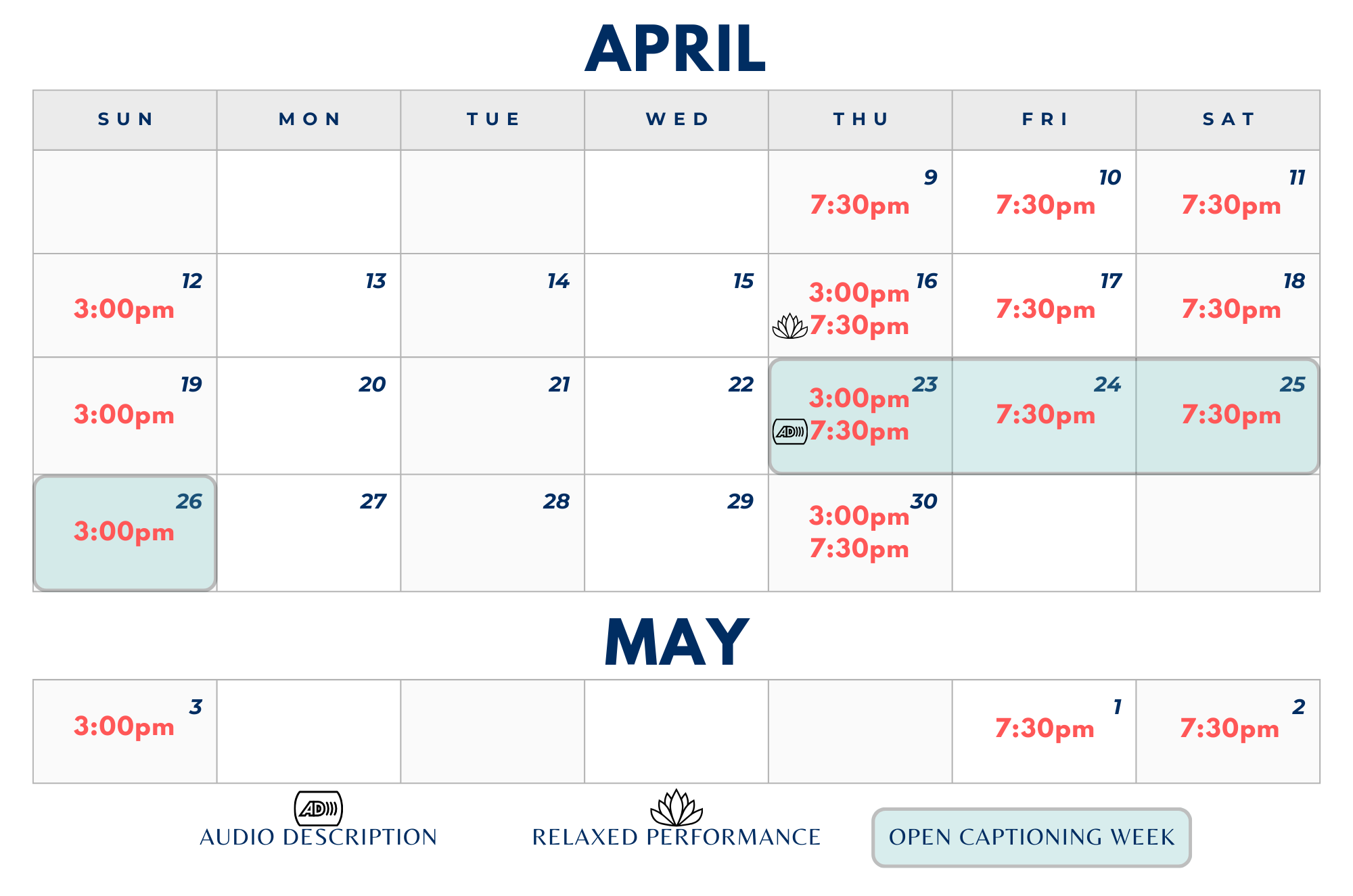 Man of La Mancha Calendar