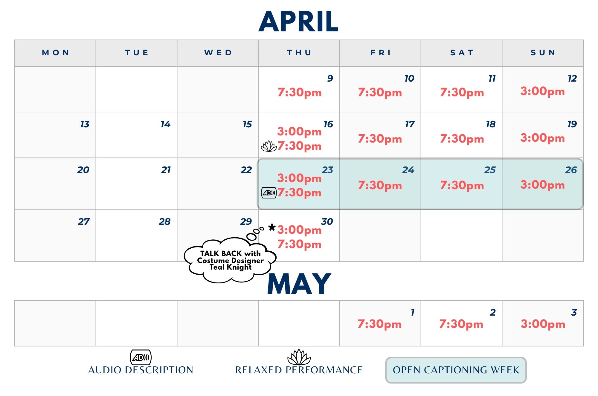 Man of La Mancha Calendar